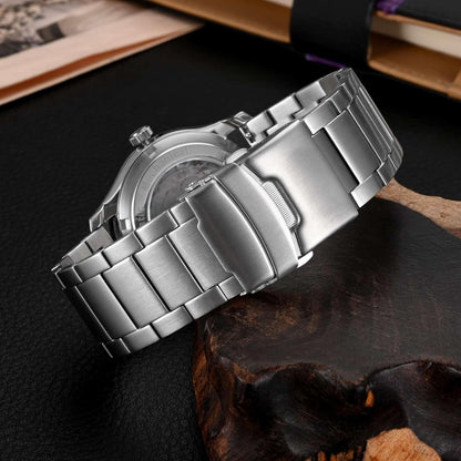 HOTWOCCI 20mm Heavy-duty Metal Watch Band for Men, 316L Stainless Steel, Double Locking Deployant Clasp (Silver)