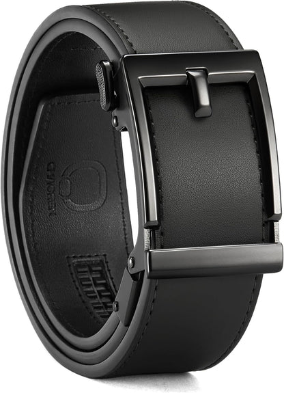 HOTCHAOREN Ratchet Belts for Men - 1.5" Mens Belt Genuine Leather for Causual Jeans - Customizable Style, Versatile Fit