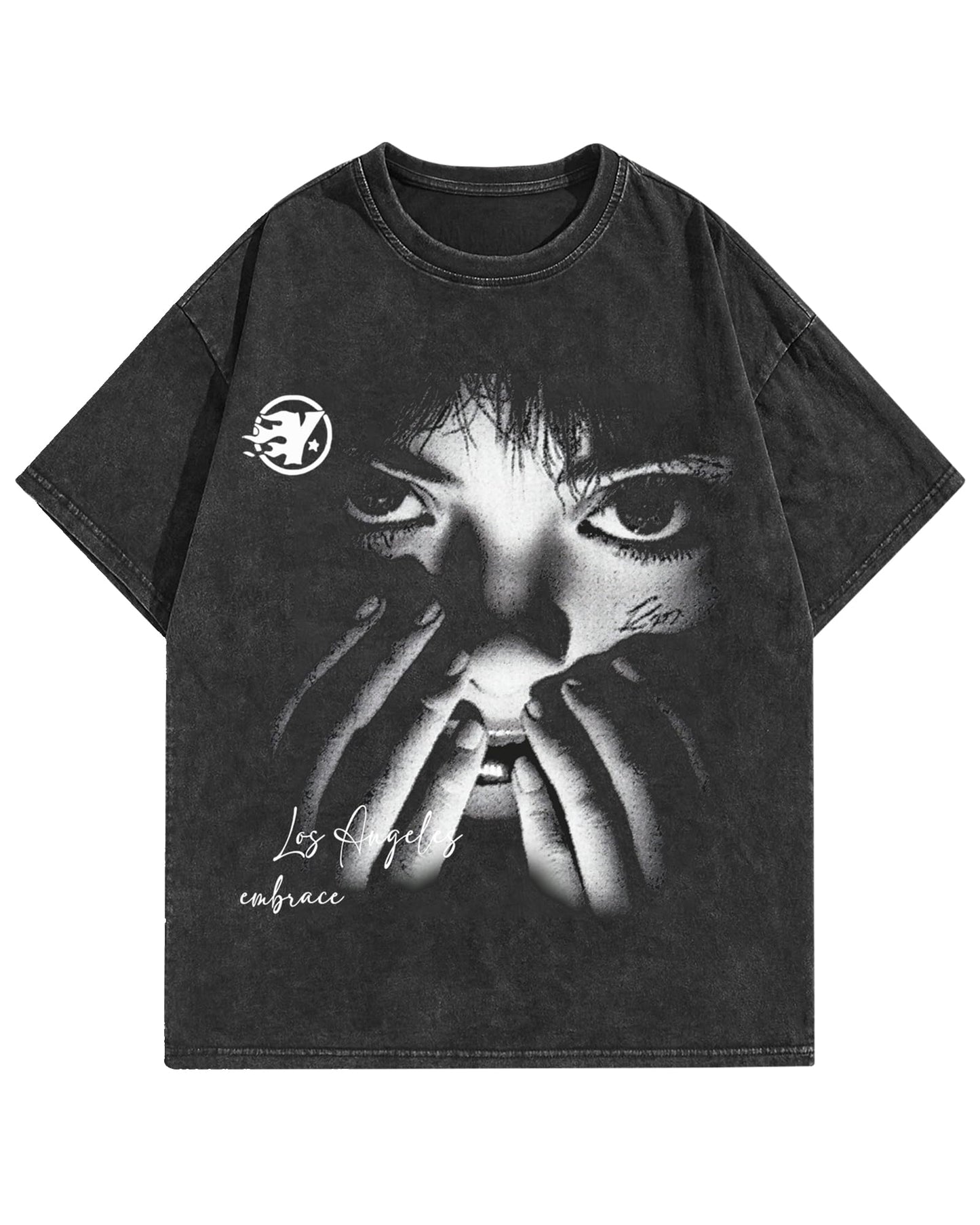 HOTBAPHITY Mens Graphic Tees Acid Washed Y2K Vintage Streetwear T-Shirt Summer | Short Sleeve Drop Shoulder Distressed Gym Workout Boyfriend Tops Summer