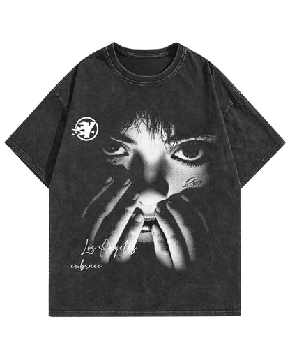 HOTBAPHITY Mens Graphic Tees Acid Washed Y2K Vintage Streetwear T-Shirt Summer | Short Sleeve Drop Shoulder Distressed Gym Workout Boyfriend Tops Summer
