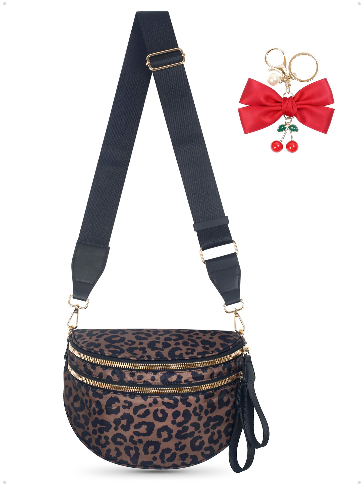 HOTBum Bag Crossbody Bag for Women | Spacious Bum Bags | Nylon Crossbody Fanny Packs | Leopard Purse Belt Wallet (Colour Bum Bag-Brown Leopard)