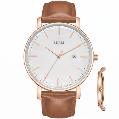HOTBUREI Men Wrist Watches Fashion Minimalist Thin Analog Quartz Waterproof Watches for Men, Refined Gifts for Men, Boyfriend, Husband, Dad