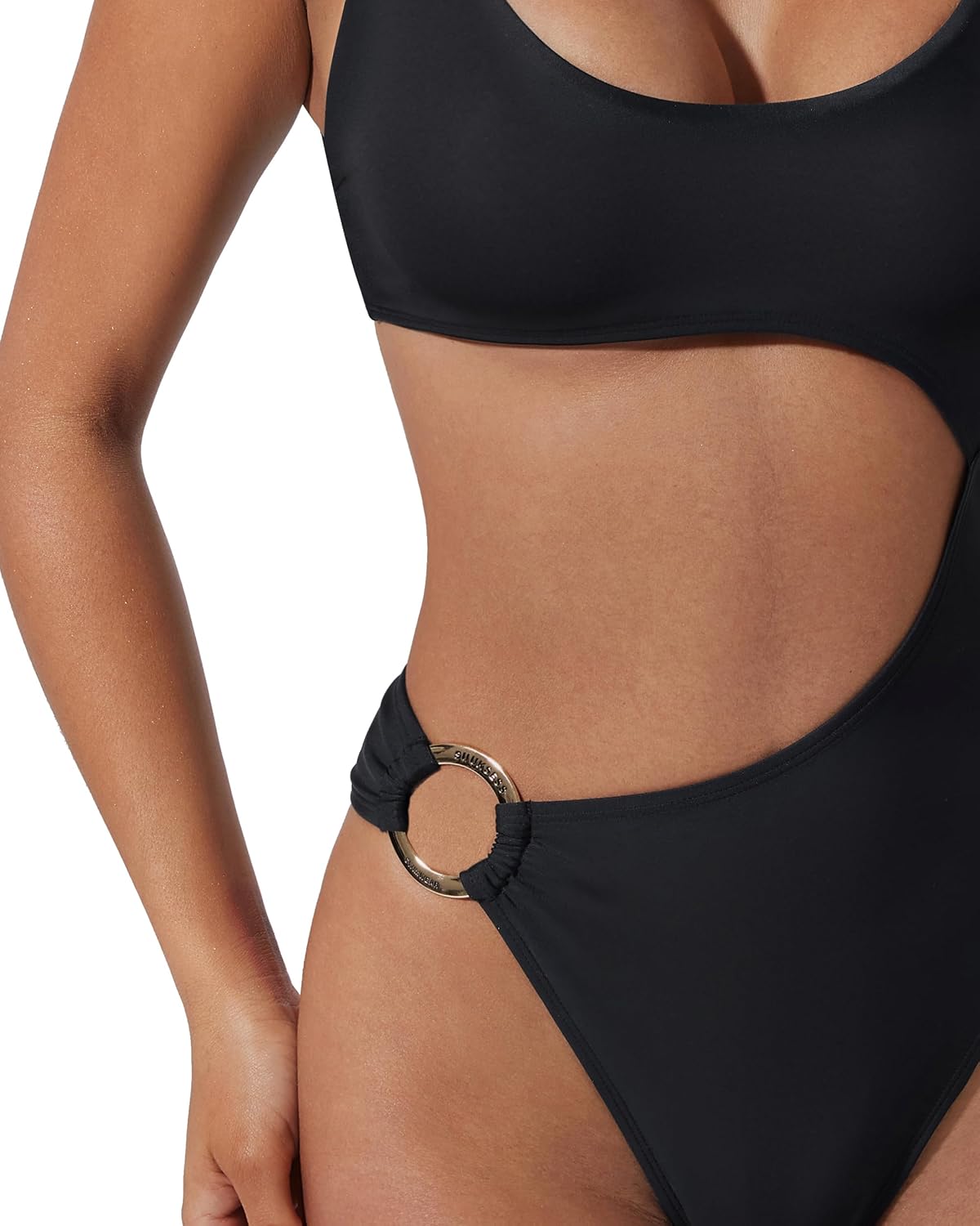 HOTSUUKSESS Women Sexy One Piece Tummy Control Swimsuit Cutout Backless Bathing Suit