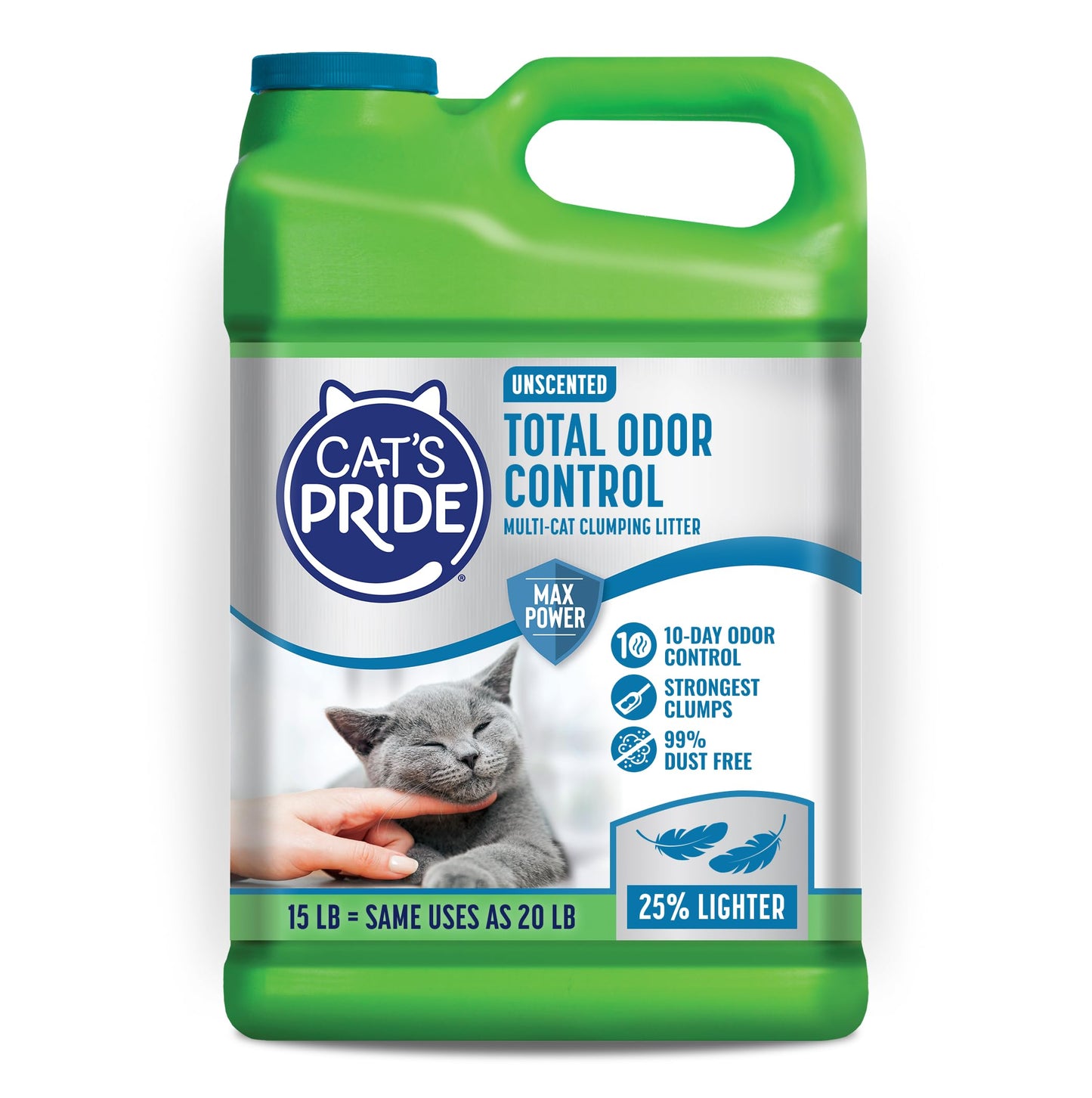 HOTCat's Pride Max Power: Total Odor Control - Up to 10 Days of Powerful Odor Control - Strong Clumping - Hypoallergenic - 99% Dust Free - Multi-Cat Litter, Unscented, 15 Pounds