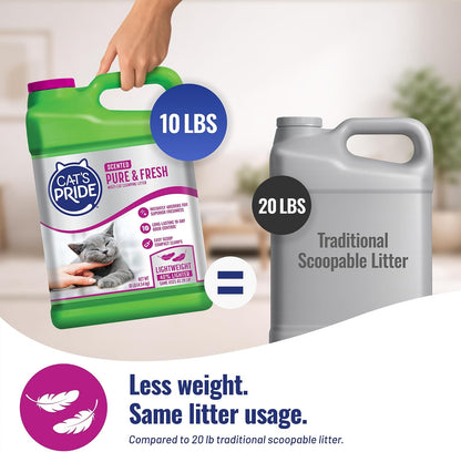 HOTCat's Pride Premium Lightweight Clumping Litter: Pure & Fresh - Up to 10 Days of Powerful Odor Control - Multi-Cat, Scented, 10 Pounds
