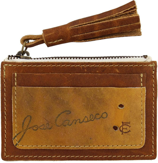 HOTFielders Choice Goods Zip Tassel Wallet - Coin Purse Card Holder, Made with Vintage Baseball Glove Leather - FC Goods