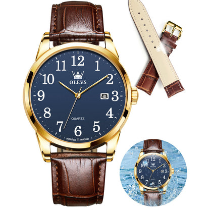 HOTOLEVS Watch Men Mens Watches Watches for Men Leather Band Classic Brown Leather Watch Men, Analog Watch Men, Black Mens Leather Watch, Dress Waterproof Large Face Mens Watch,Relojes para Hombres Watch