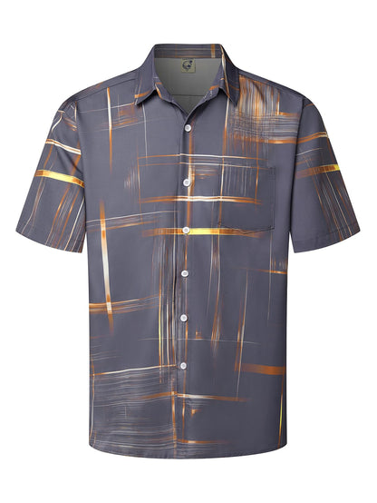 HOTHardaddy Men's Hawaiian Shirt Short Sleeves Printed Button Down Summer Beach Casual Shirts