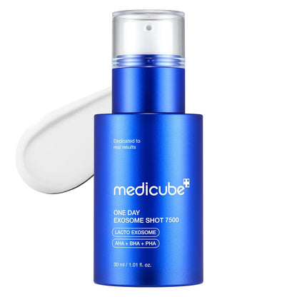 HOTmedicube Exosome Shot Zero 7,500 PPM Spicule Facial Serum | Liquid Skin Booster Serum | Exosome, AHA+BHA+PHA | Pore Care, Dead Skin Cells, Skin Texture | Korean Skincare, 1.01 fl.oz