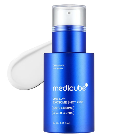HOTmedicube Exosome Shot Zero 7,500 PPM Spicule Facial Serum | Liquid Skin Booster Serum | Exosome, AHA+BHA+PHA | Pore Care, Dead Skin Cells, Skin Texture | Korean Skincare, 1.01 fl.oz