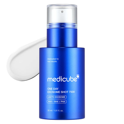 HOTmedicube Exosome Shot Zero 7,500 PPM Spicule Facial Serum | Liquid Skin Booster Serum | Exosome, AHA+BHA+PHA | Pore Care, Dead Skin Cells, Skin Texture | Korean Skincare, 1.01 fl.oz