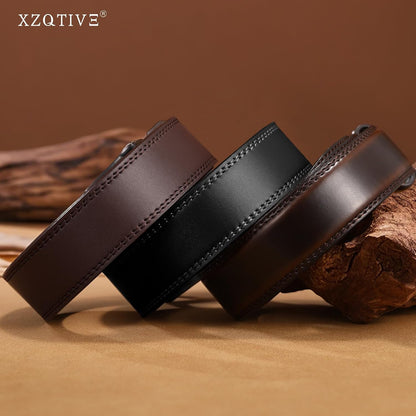 HOTXZQTIVE Men’s Metal Free Belt Hypoallergenic Leather Belts For Jeans Dress Nickle Free TSA Belt With Black Buckle