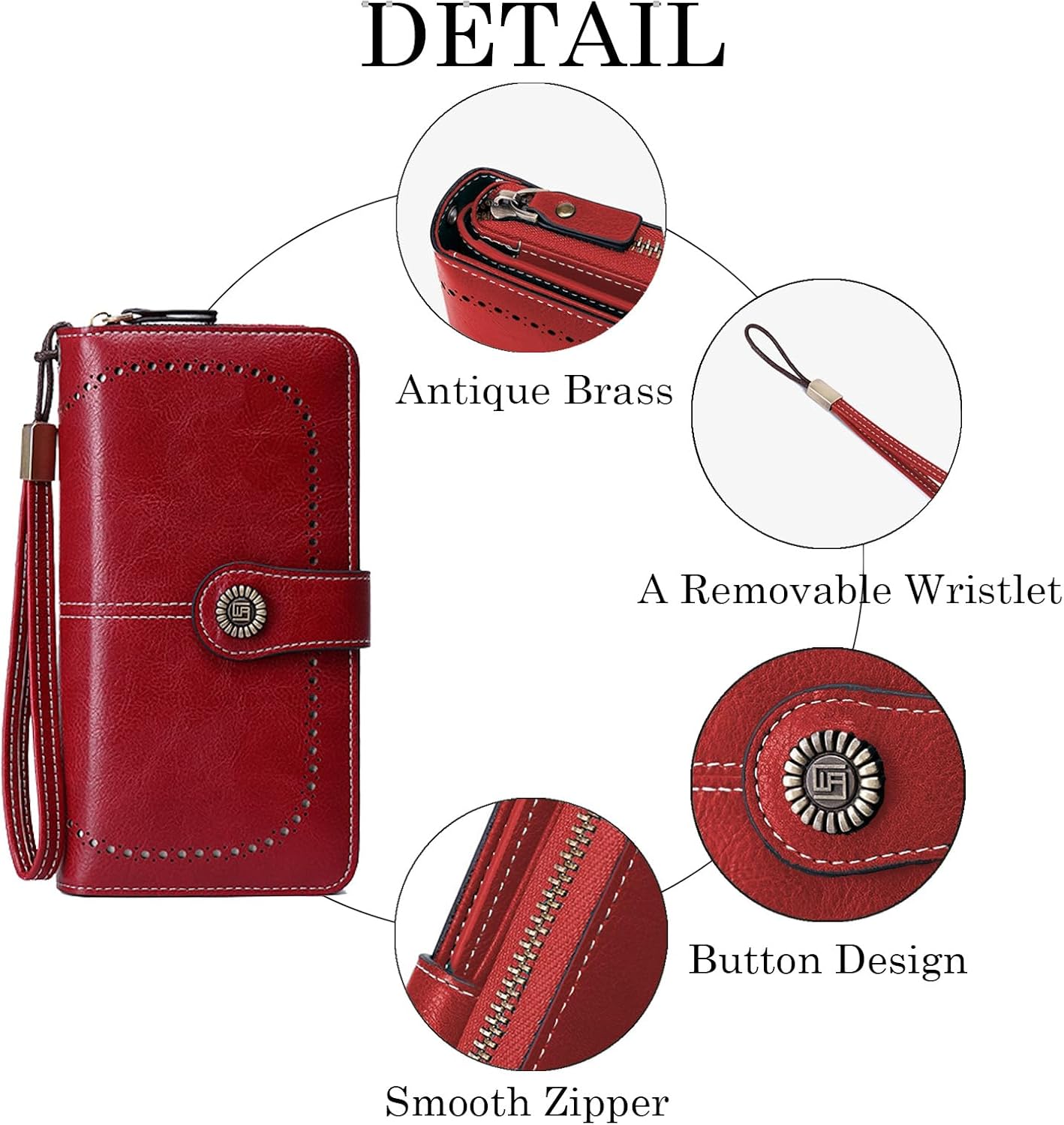 HOTWallets for Women Leather Large Capacity Credit Card Holder Bifold RFID Blocking for Women with Pocket ID Window