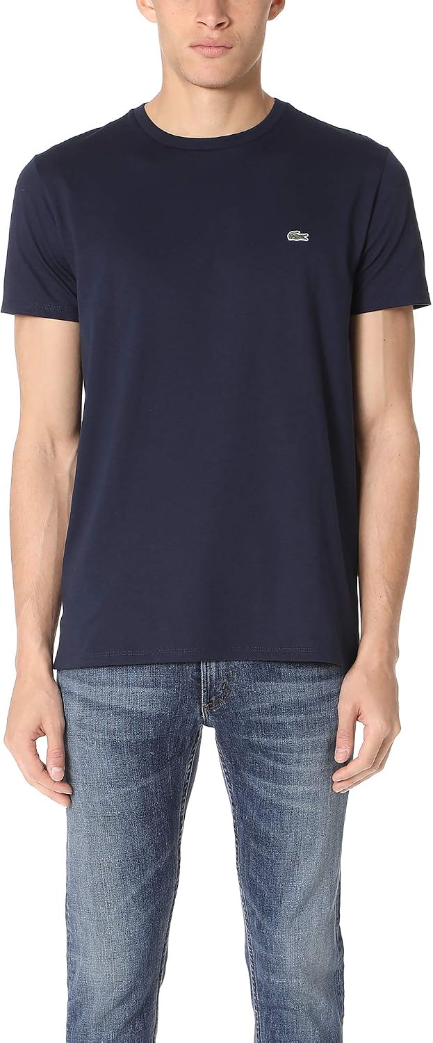 HOTLacoste Men's Short Sleeve Pima Jersey Crew Neck Tee
