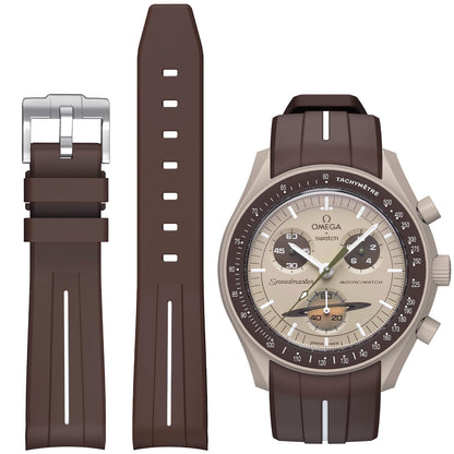 HOTBands for Moonswatch Watch,Curved No Gap Rubber Strap Compatible with Omega X Swatch Moonswatch Speedmaster/Rolex/SEIKO 20mm Watch,Swatch Omega Moonswatch Speedmaster Watch Replacement Band Men Women