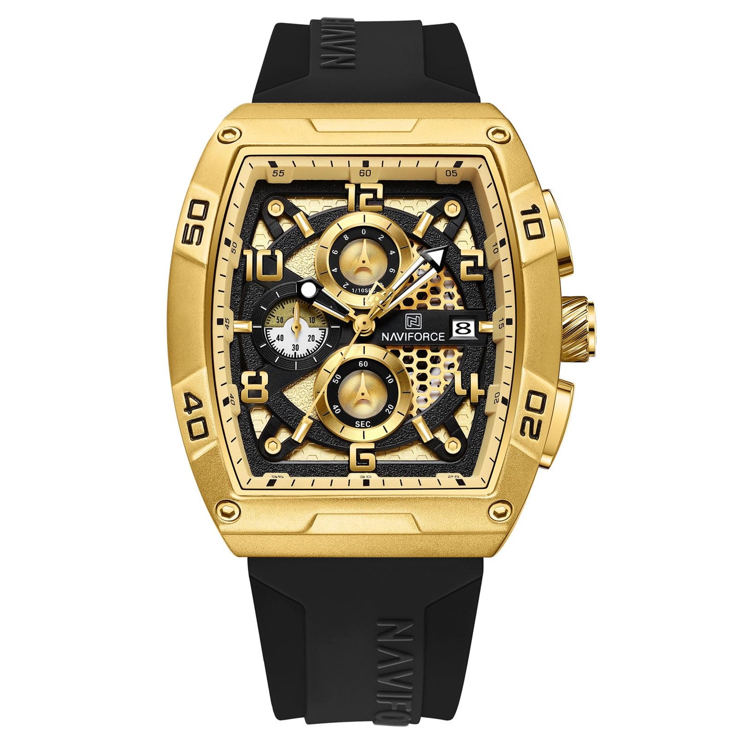 HOTNAVIFORCE Men Quartz Watch Auto Date Week Business Dress Analog Wrist Watches