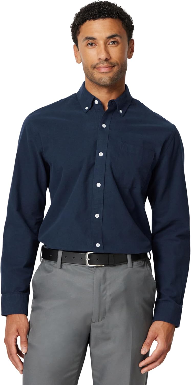 HOTAmazon Essentials Men's Long-Sleeve Pocket Oxford Shirt
