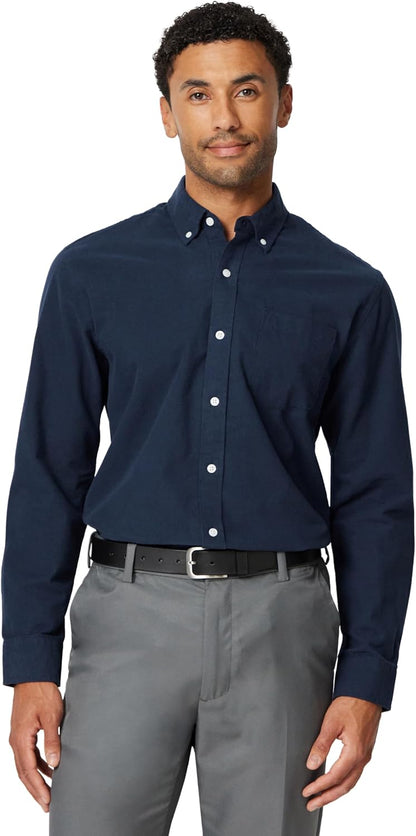 HOTAmazon Essentials Men's Long-Sleeve Pocket Oxford Shirt
