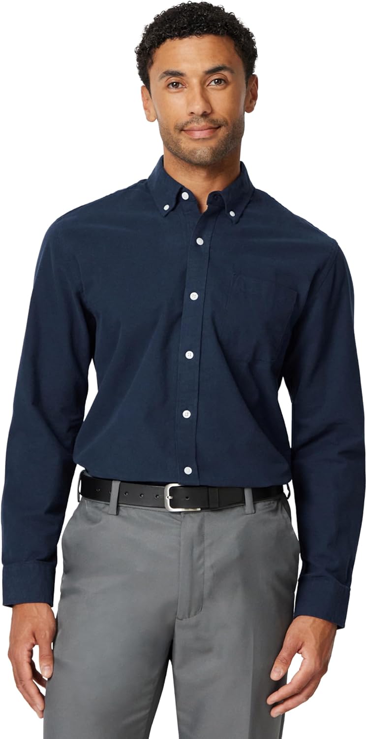 HOTAmazon Essentials Men's Long-Sleeve Pocket Oxford Shirt