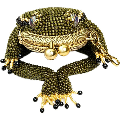 HOTCharming Frog Coin Purse, Small Pouch Earbuds Keychain Bag，1 Pc | Cute Small Mini Pouch Accessories, Kiss Lock Charm Keychain Decor, Daily Carry Wallet, Currency Storage Bag Ring Pendant