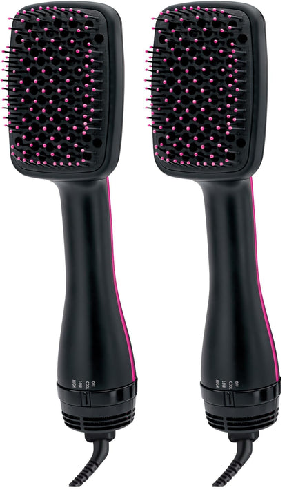 HOTREVLON One-Step Hair Dryer and Styler, All-in-One Hair Brush Straightener for Salon-Quality Smooth & Straight Styles, Black