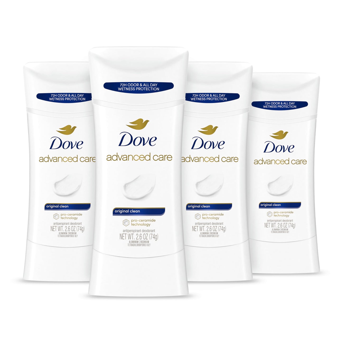 HOTDove Advanced Care Antiperspirant Caring Coconut, 2 Count Deodorant Stick for Women, for 48 Hour Protection And Soft And Comfortable Underarms, 2.6 oz