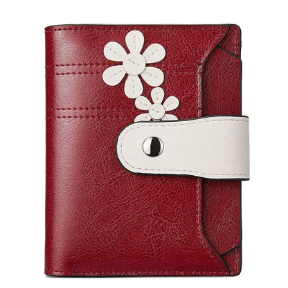 HOTBOSTANTEN Women Leather Wallet RFID Blocking Bifold Zipper Pocket Wallet Card Case Purse with ID Window