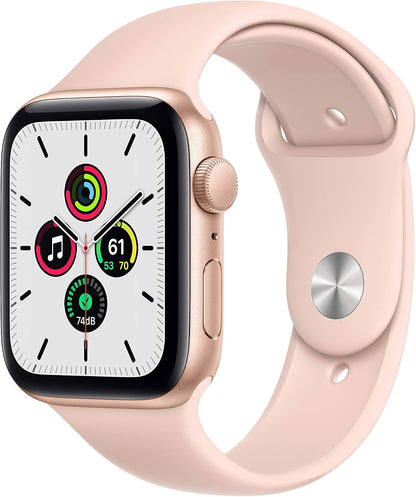 HOTApple Watch SE (GPS, 44mm) - Gold Aluminum Case with Pink Sand Sport Band (Renewed)