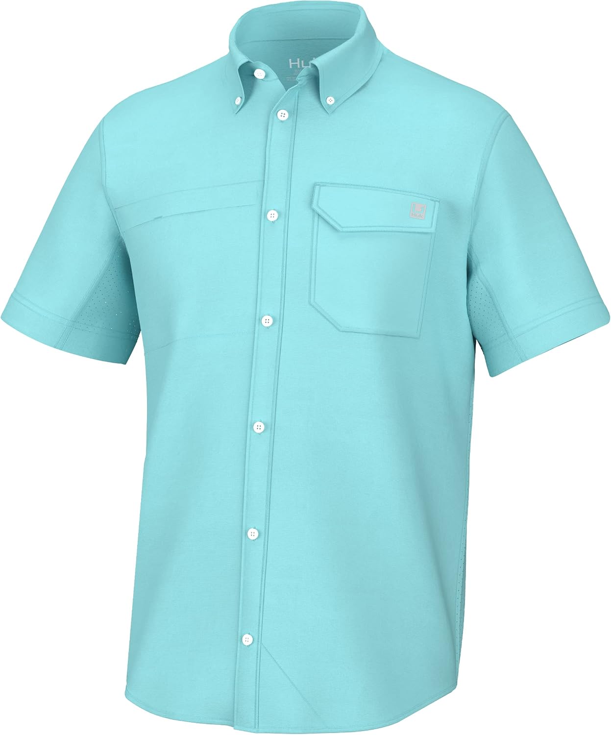 HOTHUK Men's Tide Point Kc Scott Original Artwork Short Sleeve Shirt, Fishing Button Down