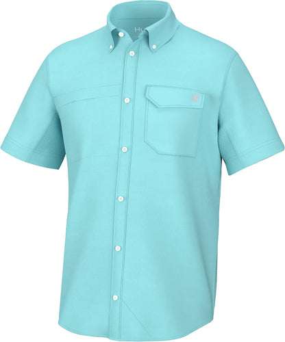 HOTHUK Men's Tide Point Kc Scott Original Artwork Short Sleeve Shirt, Fishing Button Down