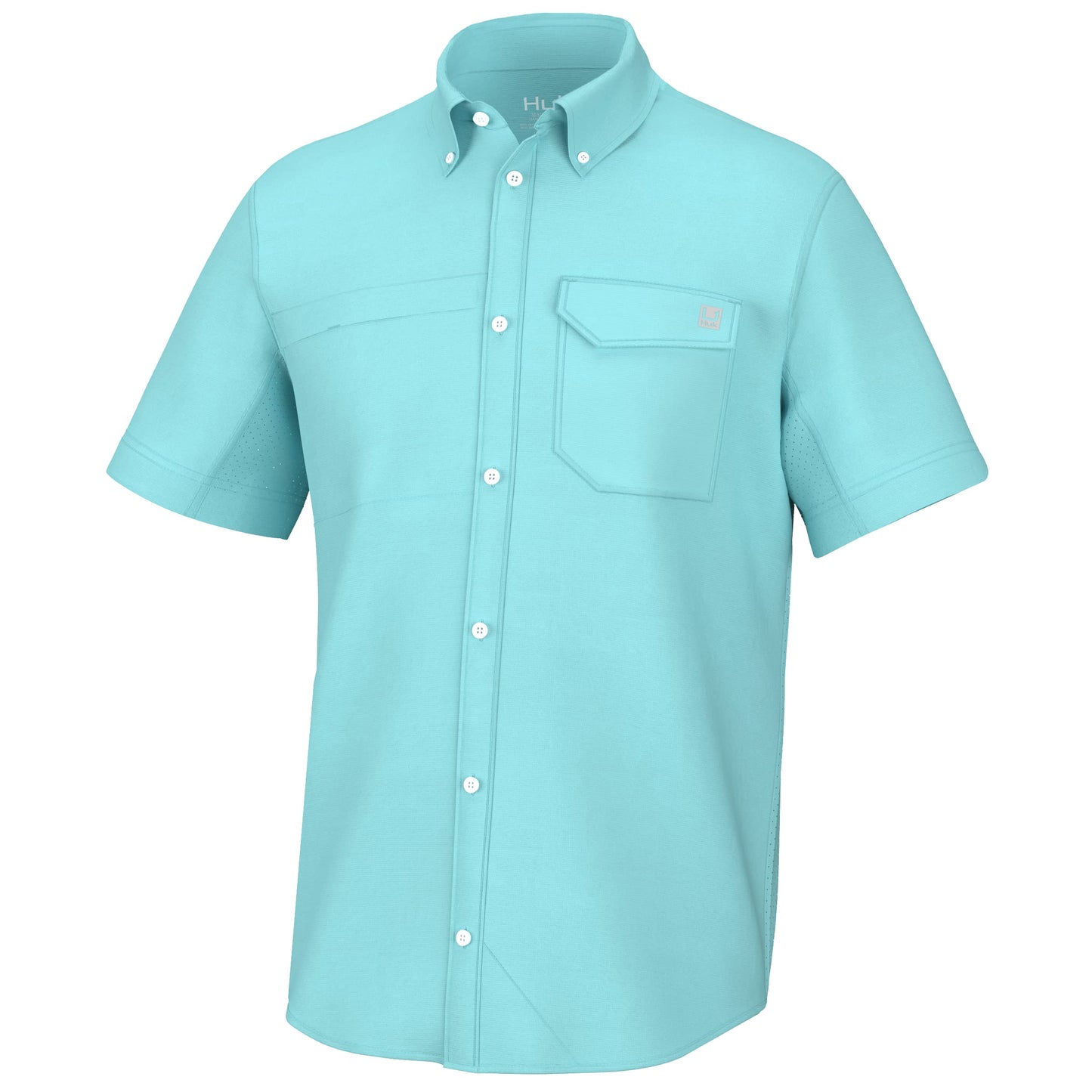 HOTHUK Men's Tide Point Kc Scott Original Artwork Short Sleeve Shirt, Fishing Button Down