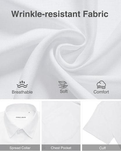 HOTAlimens & Gentle Mens Linen Shirts Short Sleeve Button Down Shirts Wrinkle Free Casual Vacation Beach Summer Tops