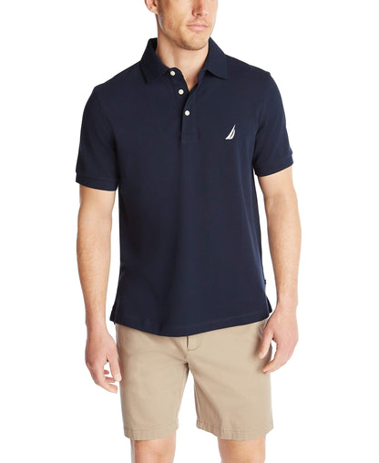 HOTNautica Men's Short Sleeve Solid Stretch Cotton Pique Polo Shirt