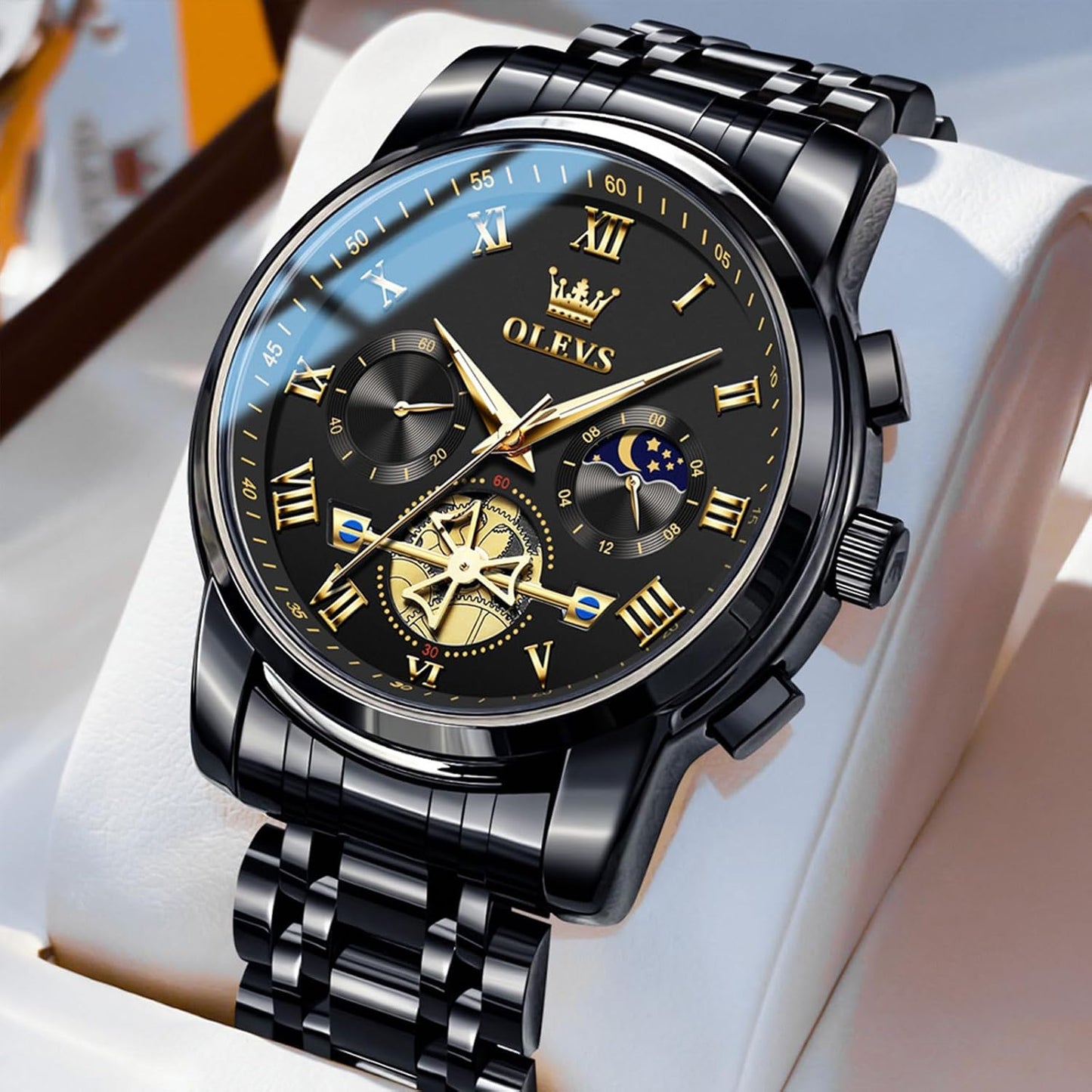 HOTOLEVS Watches Men Waterproof Luxury Big Face Mens Watch Stainless Steel Quartz Analog Dress Watches for Men Luminous Multifunction Man Watch Relojes De Hombre