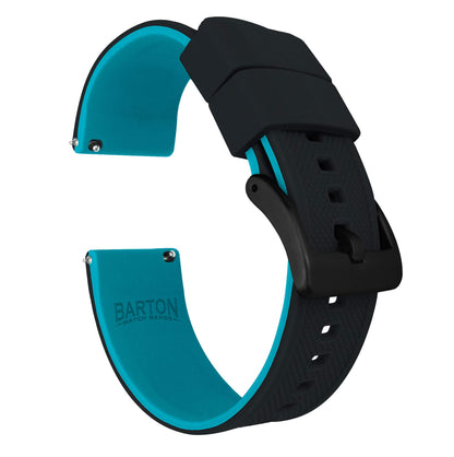 HOTBARTON Elite Silicone Watch Bands - Quick Release - Choose Strap Color & Buckle Color (Stainless Steel, Black PVD or Gunmetal Grey) - 18mm, 20mm, 22mm & 24mm Watch Straps