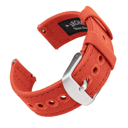 HOTArcher Watch Straps - Canvas Quick Release Watch Bands (Faded Olive, 22mm)