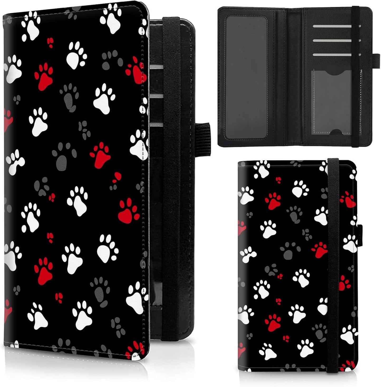 HOTCheckbook Cover for Duplicate Checks,Slim Durable RFID Blocking Checkbook Credit Card Holder for Personal and Business Checks-Cute Dog Paws