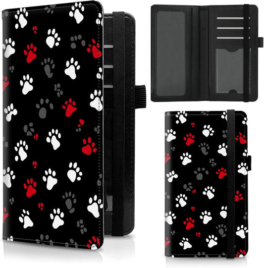 HOTCheckbook Cover for Duplicate Checks,Slim Durable RFID Blocking Checkbook Credit Card Holder for Personal and Business Checks-Cute Dog Paws