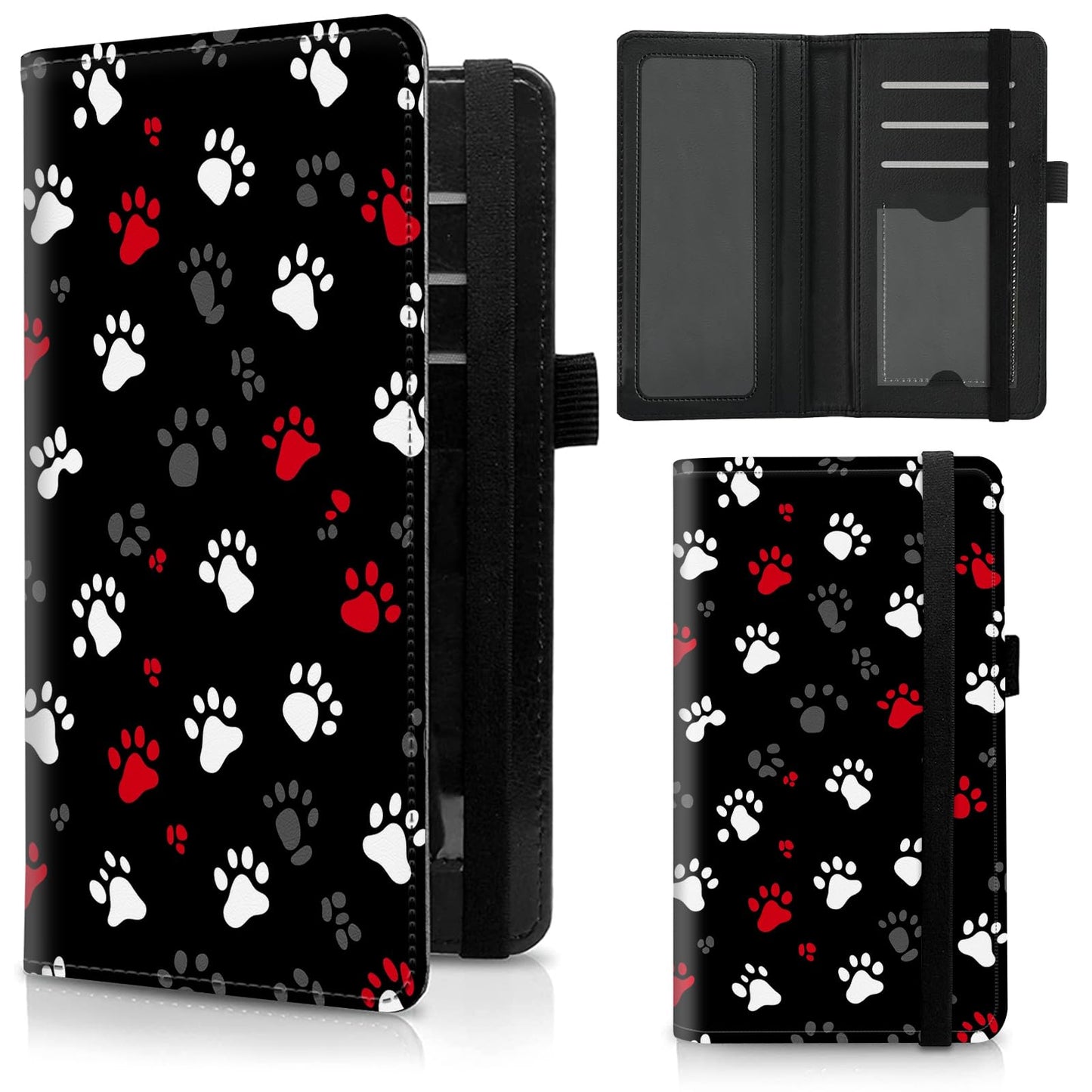 HOTCheckbook Cover for Duplicate Checks,Slim Durable RFID Blocking Checkbook Credit Card Holder for Personal and Business Checks-Cute Dog Paws