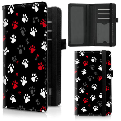 HOTCheckbook Cover for Duplicate Checks,Slim Durable RFID Blocking Checkbook Credit Card Holder for Personal and Business Checks-Cute Dog Paws
