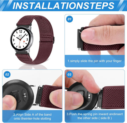 HOTCompatible with 16mm 18mm 19mm 20mm 22mm 24mm Watch Bands Quick Release Replacement Wristband,Adjustable Stretchy Nylon Solo Loop Straps Fabric Braided Sport Elastic Bands for Men Women