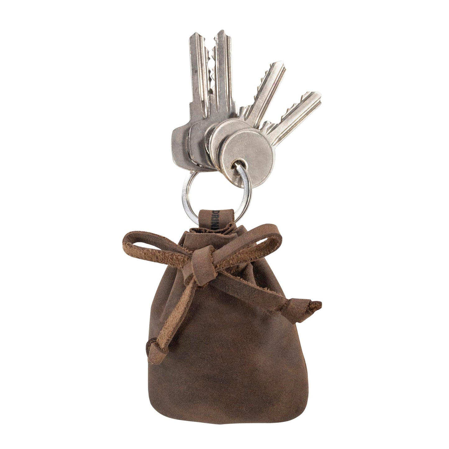 HOTHide & Drink, Mini Medieval Pouch Keychain, Tiny Bag with Keyring, Coin Organizer, Coin Pouch, Full Grain Leather, Handmade