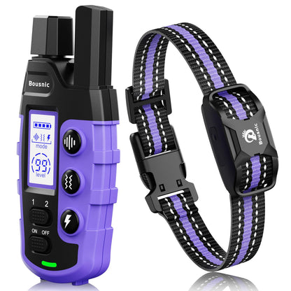 HOTBousnic Dog Shock Collar - 3300Ft Dog Training Collar with Remote for 5-120lbs Small Medium Large Dogs Rechargeable Waterproof e Collar with Beep (1-8), Vibration(1-16), Safe Shock(1-99) (Orange)