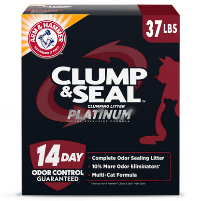 HOTARM & HAMMER Slide Platinum Easy Clean-Up Clumping Cat Litter, 37 Lbs | 24/7 Odor Control, Triple-Action Freshness, Non-Stick, Low Tracking, Multi-Cat Formula, Scented