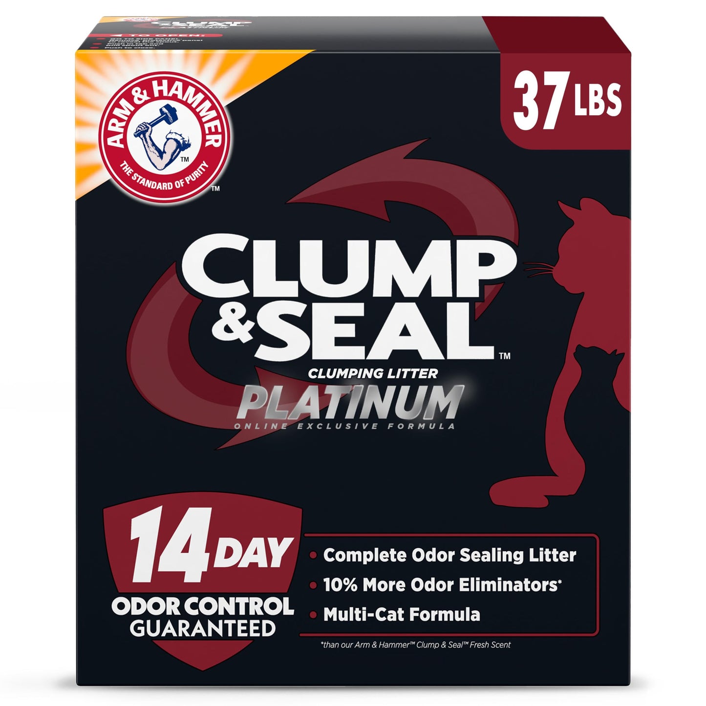 HOTARM & HAMMER Cloud Control Platinum Cat Litter, Multi-Cat, 37 lbs | Clumping Litter, Hypoallergenic, Dust-Free, 14-Day Odor Control