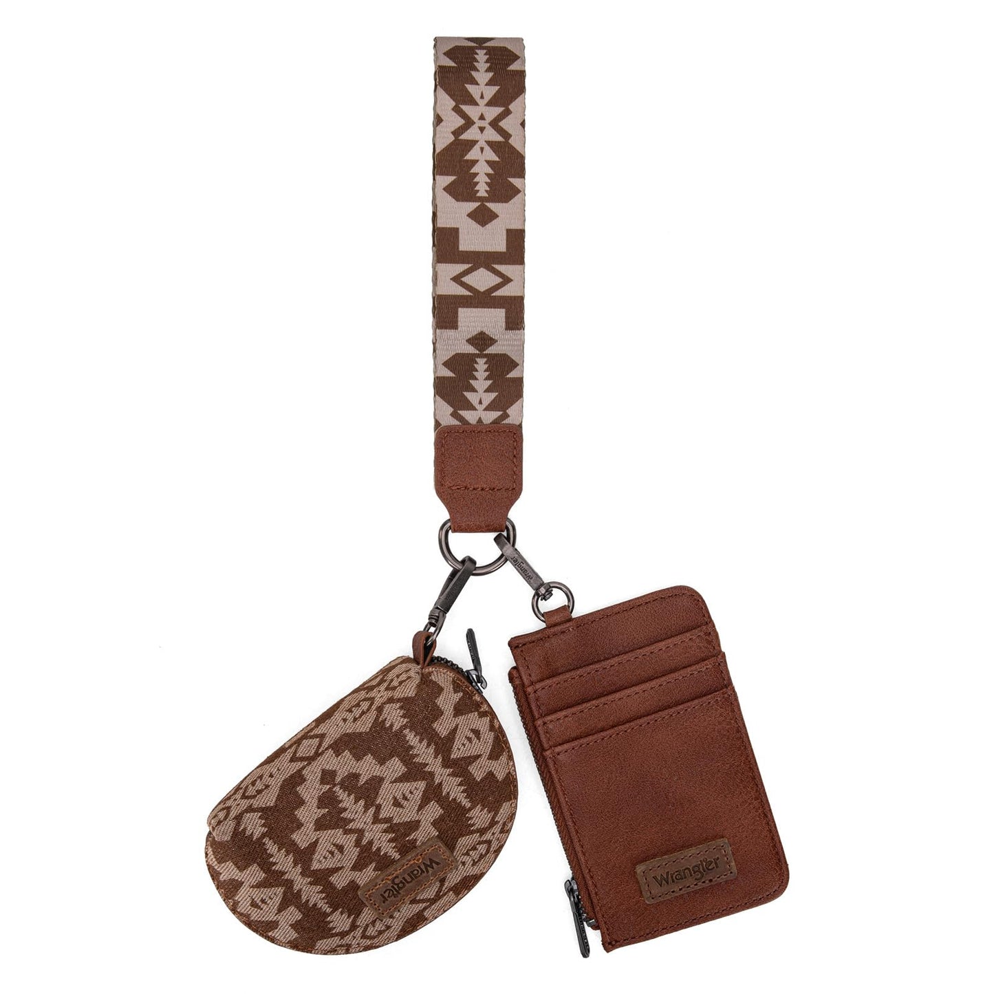 HOTWrangler Western Keychain Wristlet Wallets for Women Retro Dual Pouch Wristlet Credit Card Holder Wallet with Zipper Pocket WG2214-W0051BK