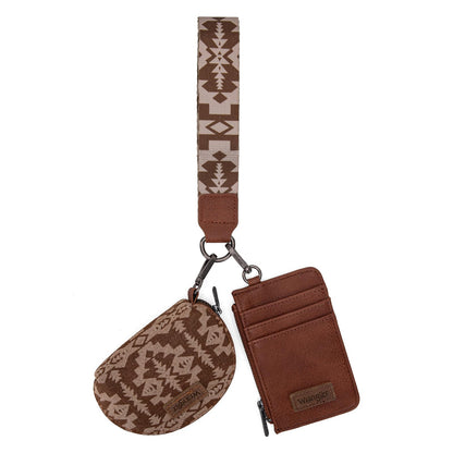 HOTWrangler Western Keychain Wristlet Wallets for Women Retro Dual Pouch Wristlet Credit Card Holder Wallet with Zipper Pocket WG2214-W0051BK