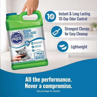 HOTCat's Pride Max Power: Total Odor Control - Up to 10 Days of Powerful Odor Control - Strong Clumping - Hypoallergenic - 99% Dust Free - Multi-Cat Litter, Unscented, 15 Pounds
