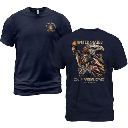 HOT1776-2026 Anniversary USA Shirt, Patriotic Graphic Men Shirt | Patriotic graphic tee featuring anniversary-inspired artwork, heritage details, suitable for holidays, events, casual wear
