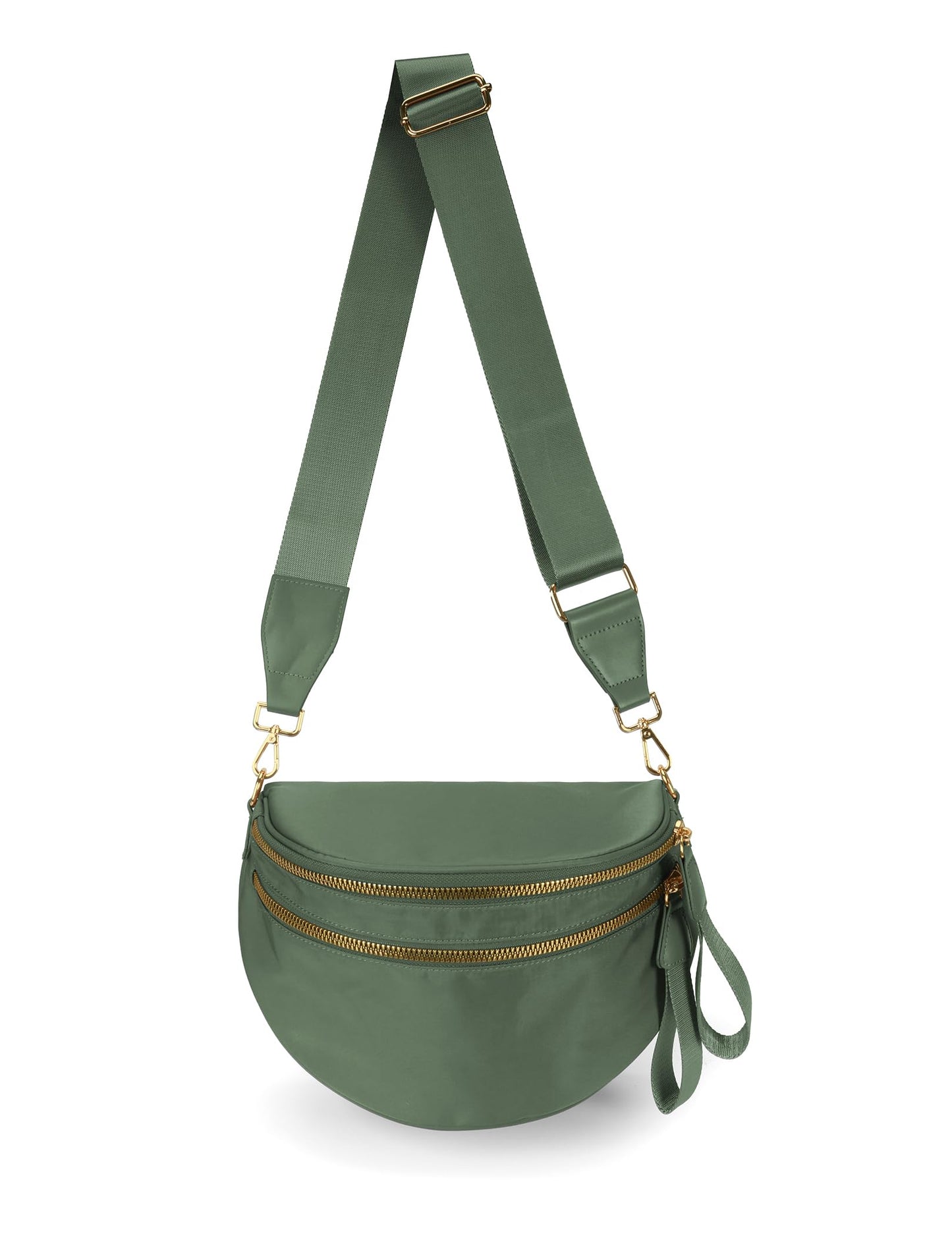 HOTFEIBOON Spacious Nylon Crossbody Bag Bum Bag Handbags Wallets Purses Trendy Shoulder Bag for Women